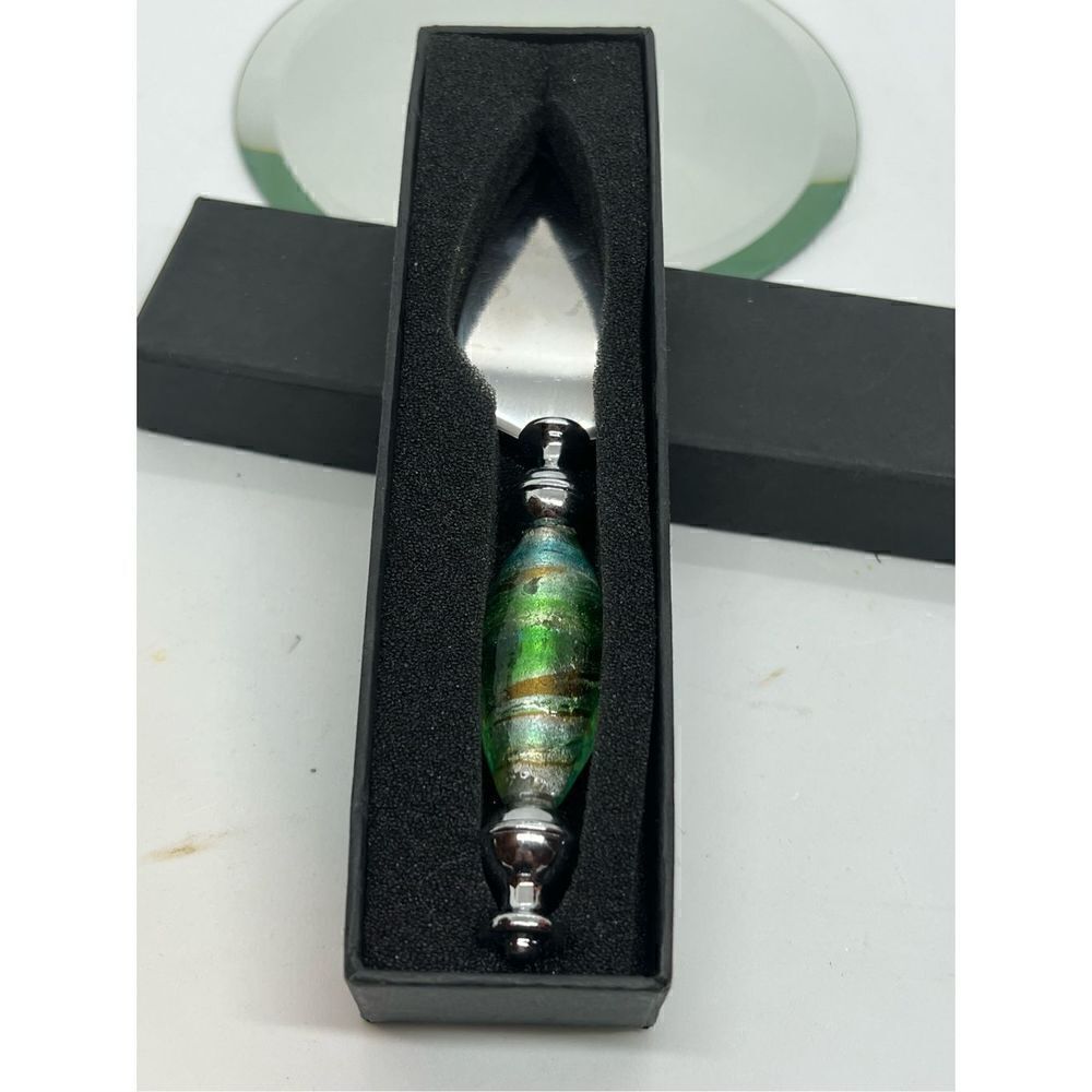 New True Fabrications 6” Charcuterie Board Cheese Spade IOB Glass Handle China